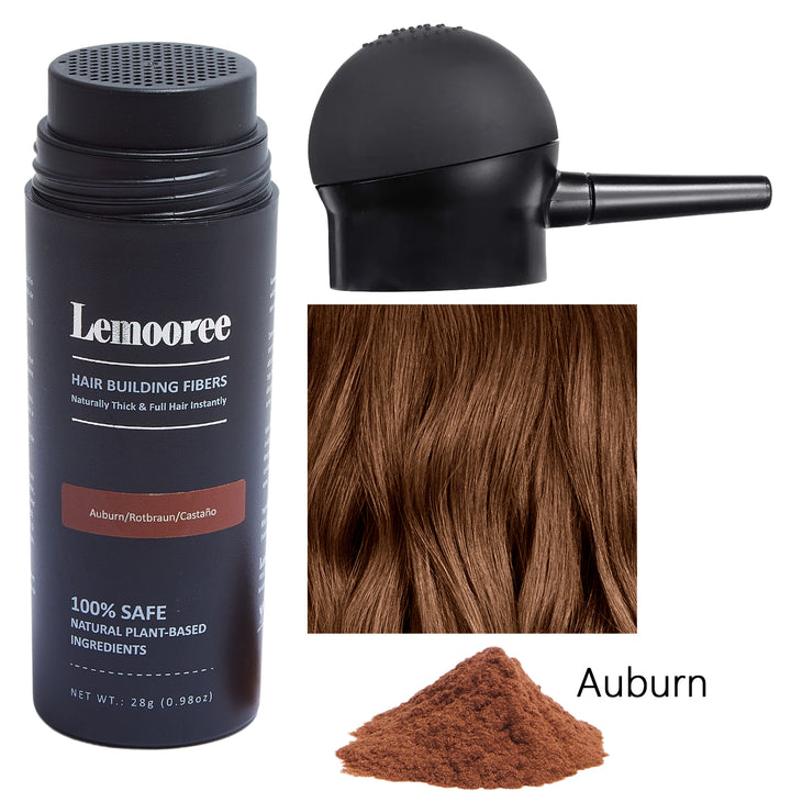Hair Fibers Applicator + Hair Building Fibers 28 Gram, Spray Applicator Pump Set (Auburn)
