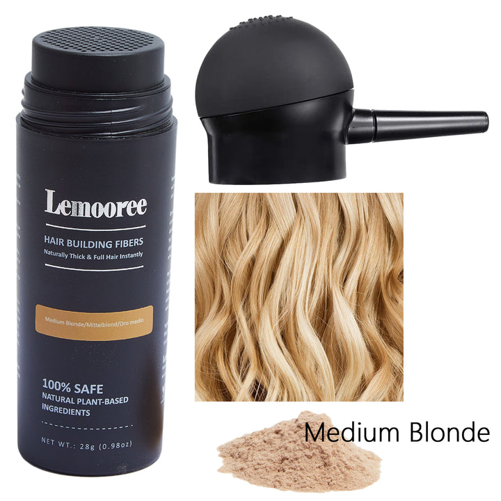 Hair Fibers Applicator + Hair Building Fibers 28 Gram, Spray Applicator Pump Set (Medium Blonde)
