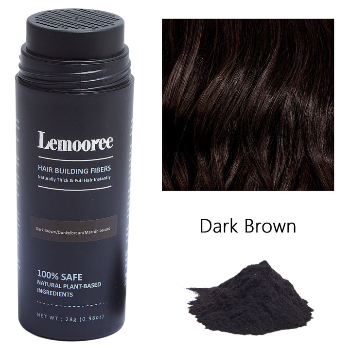 Lemooree Hair Building Fibers, Dark Brown