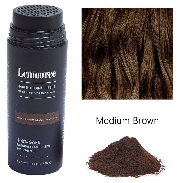 Lemooree Hair Building Fibers, Medium Brown